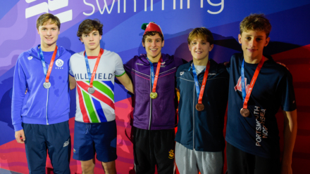 GoCardless Swim England National Winter Championships 2024 day four medallists